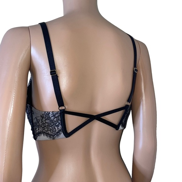 Victoria's Secret black lace front closure padded underwire push up bra SZ 34 D - Picture 5 of 7